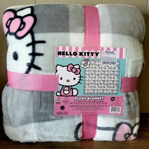 Hello Kitty Plush Blanket: Grey Full/Queen (90"x90") NWT! As Seen On TikTok!